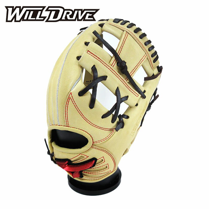 [型付け1円(オプション含む)]【2025年春夏モデル】【ミズノ　MIZUNO】【グラブ　グローブ】 野球 ジュニア 軟式 グローブ オールラウンド用 ウィルドライブ レッド IBE 右投げ ミズノ 少年野球 1AJGY32420 (8057) ブロンド×ブラウン [ten][250302][刺繍可]