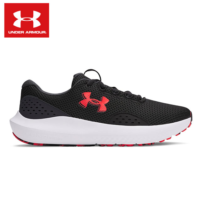 【 2025年 秋冬モデル】【 アンダーアーマー UNDER ARMOUR 】【 シューズ 靴 】 ランニングシューズ チャージド サージ 4 UA メンズ ランニング シューズ ジョギング マラソン 3027000 (005) ブラック/アンスラサイト [ten][250904][amz] クリスマス プレゼント