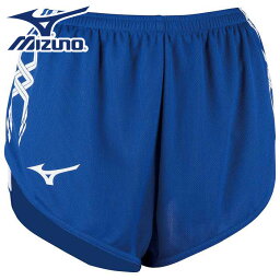 ★股関節部の可動域が広く、走りやすい★【メール便可230円】【ミズノ　MIZUNO】【ウェア】陸上　レーシングパンツ　レディース　女性用　ショートパンツ　インナー付き　吸汗速乾　U2MB825025　サーフブルー×ホワイト　[200203]