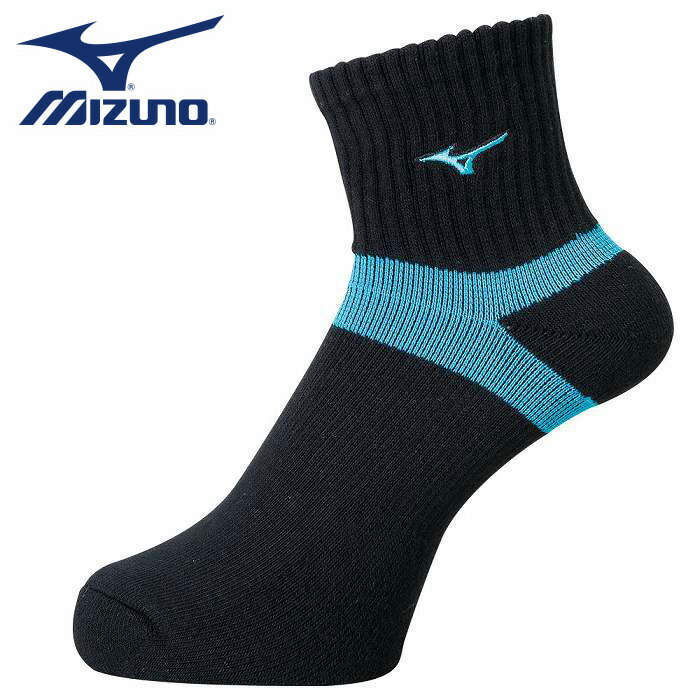 [最大2000円OFFクーポン発行中]【メール便可230円】【ミズノ　MIZUNO】【ソックス　靴下】バレーボール　ショートソックス　ユニセックス　V2MX800292　ブラック×ディーバブルー　[200203] 父の日 プレゼント