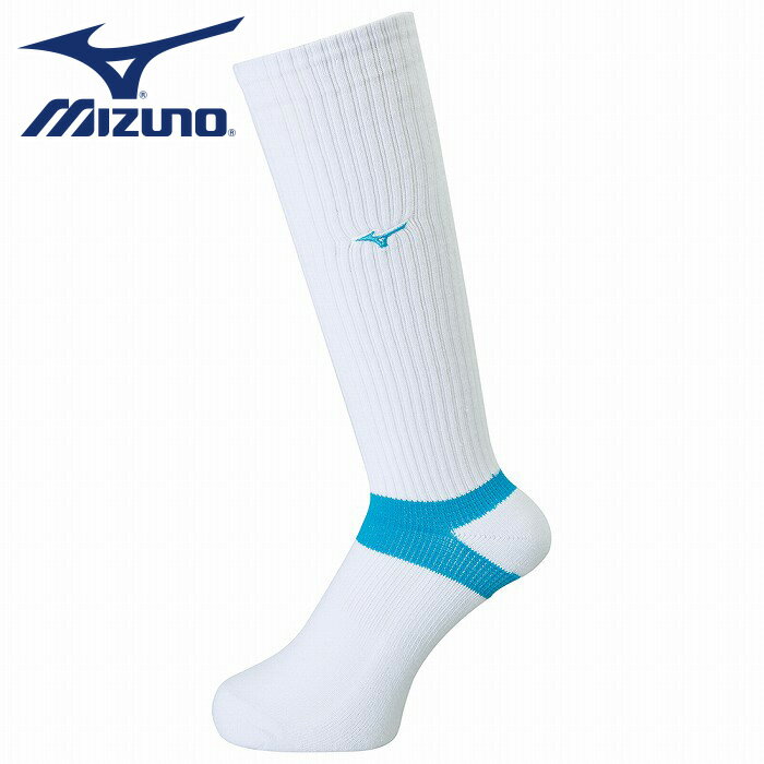 ★チームカラーで揃えられるロングソックス★【メール便可 230円】【MIZUNO　ミズノ】【ソックス　靴下】バレーボール　ロングソックス　ユニセックス　V2MX800772　ホワイト×ディーバブルー　[200203]