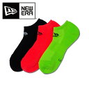 【メール便可230円】★3足組ソックス!足首が露出するショート丈★【 ニューエラ NEW ERA 】【ソックス 靴下】 3足組 ショートソックス メンズ レディ...