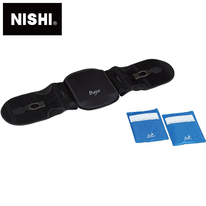 ★左右コードで更にホールド感アップ！付属パッドで腰部の保温/冷却も可能★【 ニシスポーツ NISHI 】【 スポーツケア用品 】 腰ベルト Baja627 腰サポーター 腰痛対策 3833A788 [230310] クリスマス プレゼント