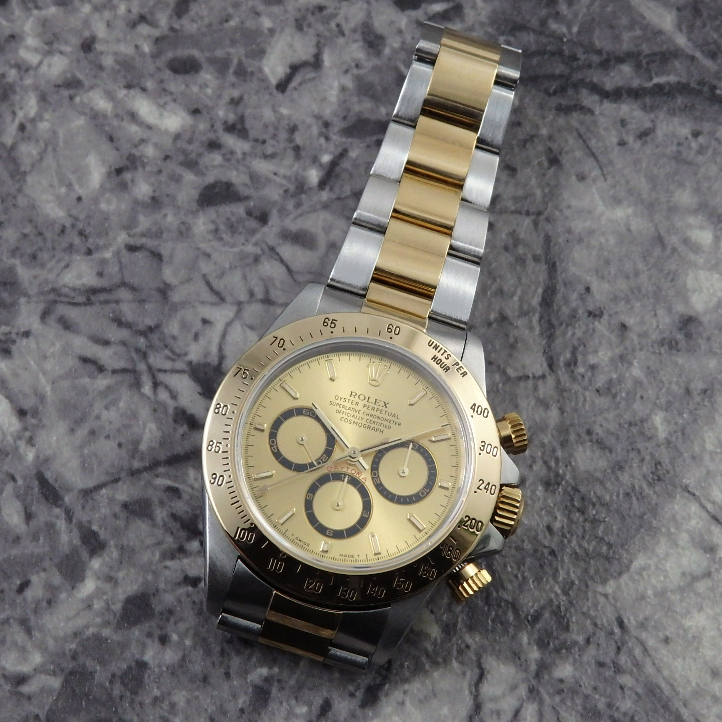 ロレックス デイトナ エルプリメロ コンビ Ref.16523 1997年 シャンパン ゴールド ダイヤル クロノグラフ ROLEX コスモグラフ DAYTONA ヴィンテージ Cal.4030 自動巻き 平成9年