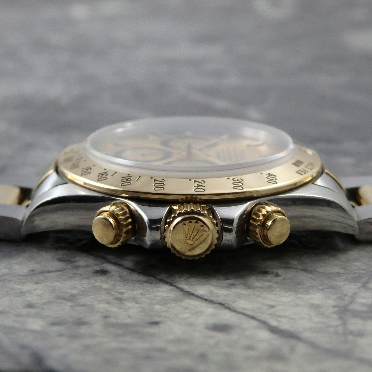 ロレックス デイトナ エルプリメロ コンビ Ref.16523 1997年 シャンパン ゴールド ダイヤル クロノグラフ ROLEX コスモグラフ DAYTONA ヴィンテージ Cal.4030 自動巻き 平成9年