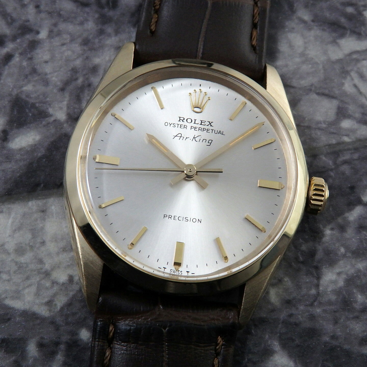 Rakuten - ロレックス エアキング Ref.5500 希少 金無垢 イエローゴールド ROLEX シルバーダイヤル アンティーク ヴィンテージ 1964年 自動巻