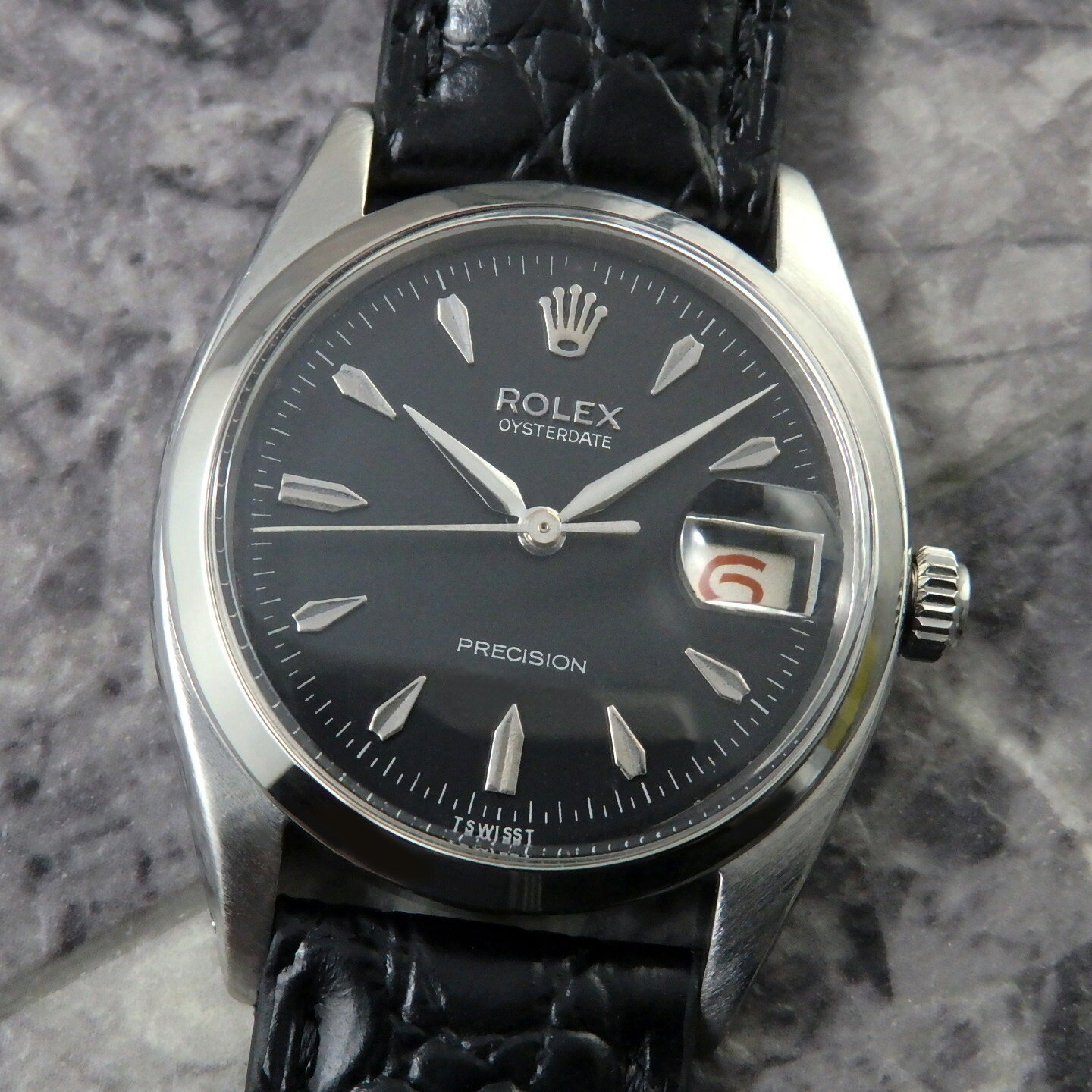 Rakuten - ロレックス ヴィンテージ Ref.6494 赤黒カレンダー 1958年 ブラック ROLEX アンティーク時計 ROLEX 黒文字盤