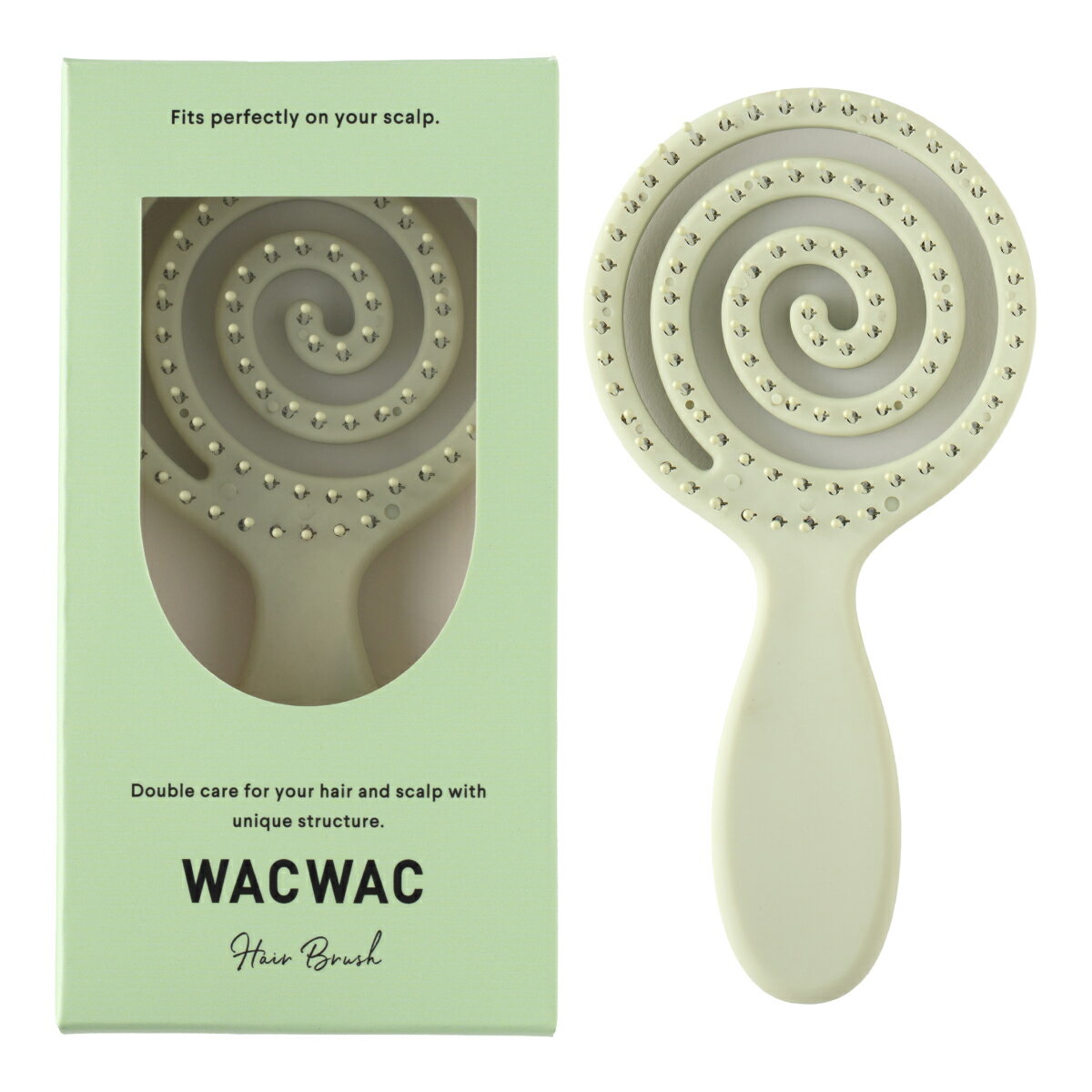 Rakuten - ワックワック ヘアブラシ ピスタチオグリーン WAC WAC Hair Brush ポータブルサイズ のし対応不可