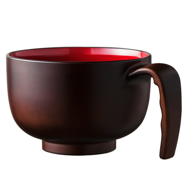 取っ手付汁椀ミニ ブラウン 容量320ml