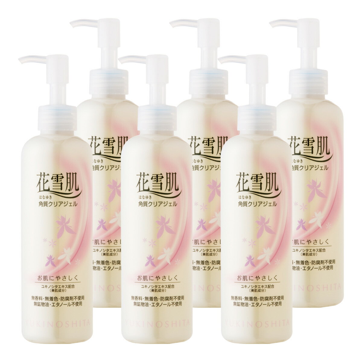花雪肌 角質クリアジェル ベーシックタイプ 240ml 6本セット 角質落とし ユキノシタエキス配合 無香料 無着色 無鉱物油 防腐剤・エタノール不使用 正規販売店