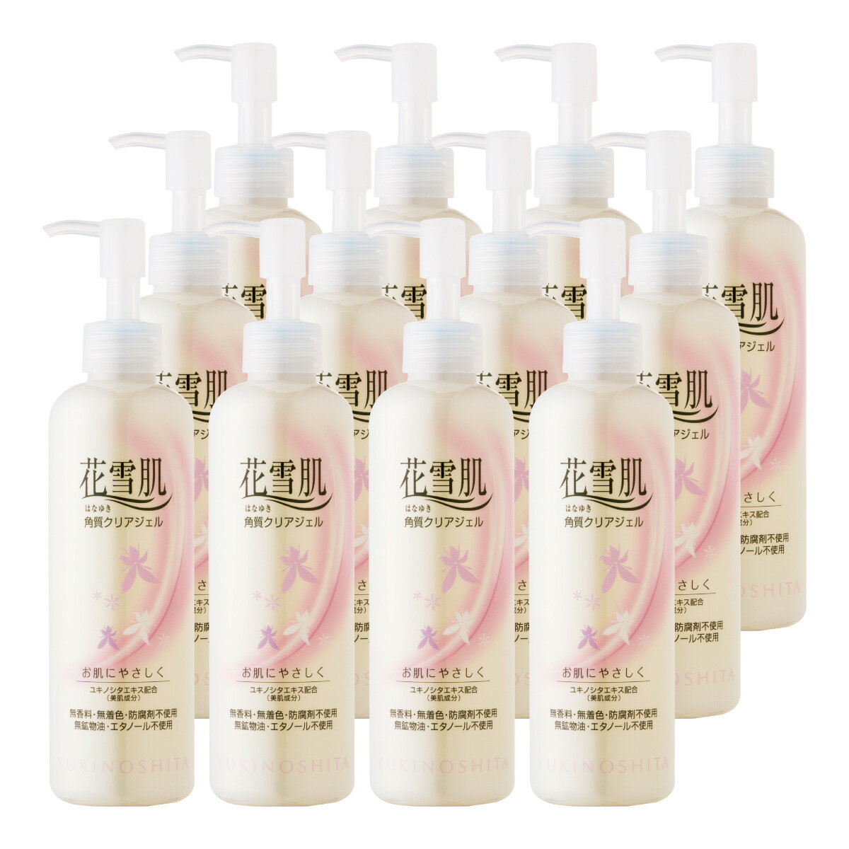 花雪肌 角質クリアジェル ベーシックタイプ 240ml 12本セット 角質落とし ユキノシタエキス配合 無香料 無着色 無鉱物油 防腐剤・エタノール不使用 正規販売店