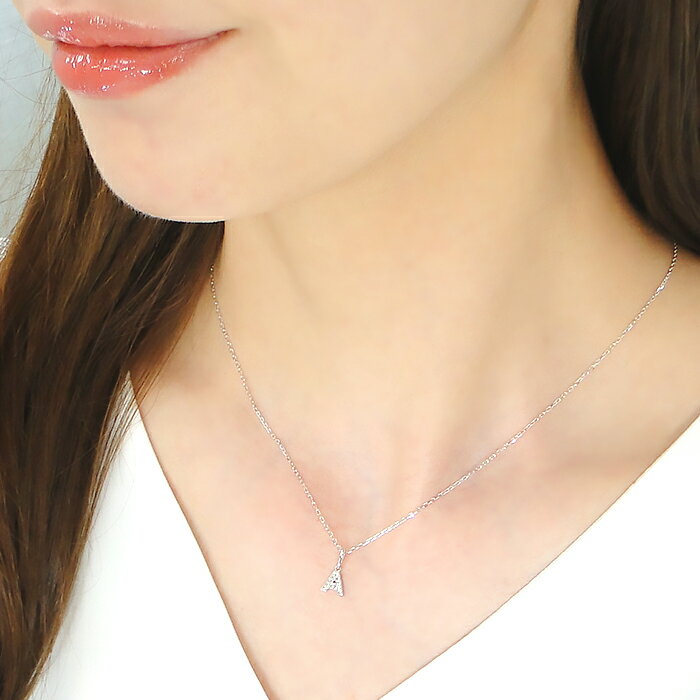K18WG/YG/PG【0.02～0.04ct】ダイヤモンド アルファベット イニシャル ネックレス...