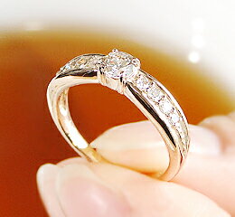 k18PG/YG 大粒ダイヤモンド リング