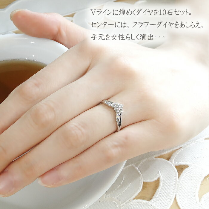 pt900【0.3ct 】 フラワーダイヤモン...の紹介画像3