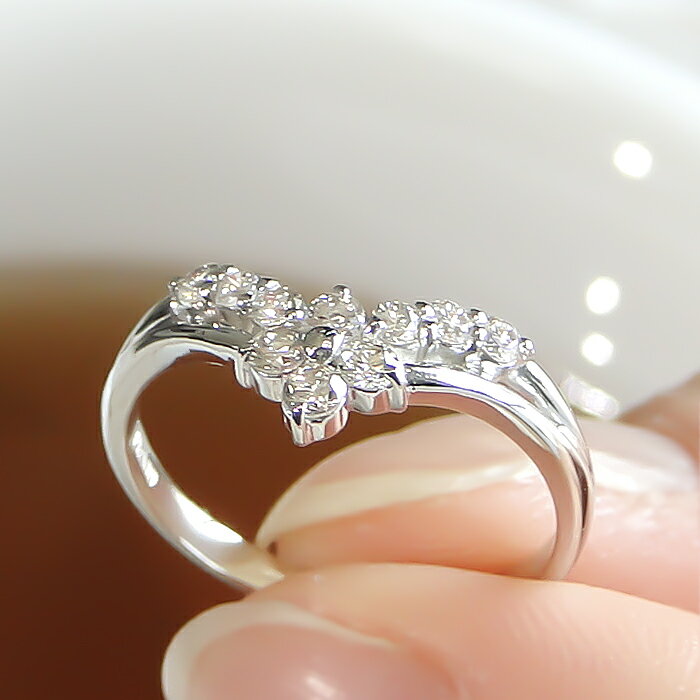 pt900【0.3ct 】 フラワーダイヤモン...の紹介画像2