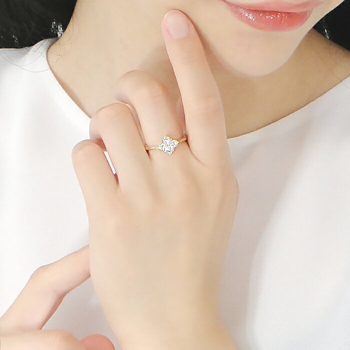 K18YG/PG/WG【0.30ct】フラワー ダイヤモンド リング送料無料 代引手数料無料 品質...