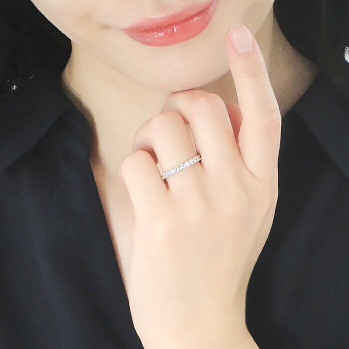 Pt900/K18YG【0.50ct】ダイヤモンド エタニティ リング【送料無料】セール 安い 代...