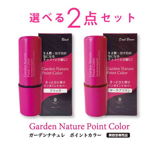 【3960円→1650円】ガーデンナチュレ ポイントカラー選べる2本セット 簡単ひと塗り 白髪カバー 白髪隠し ヘアカラー 白髪染め 部分用白髪かくし 男性にも 女性に大人気 美容成分配合 部分染め 簡単生え際 生え際用 ポイント用 徐々に染まる お得 コンパクト 自然 リタッチ