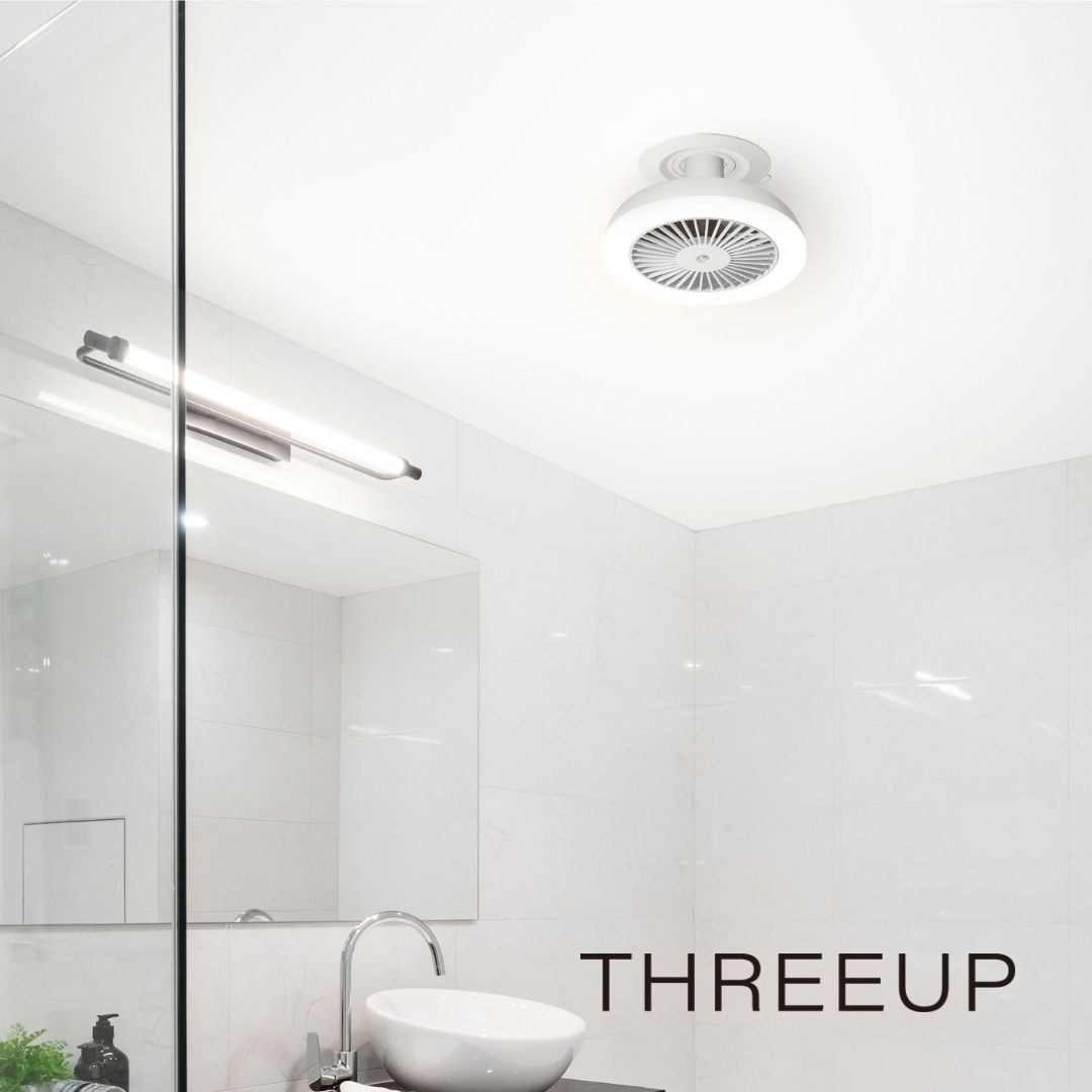 THREEUP（スリーアップ）人感センサー付 LEDサーキュレーション】サーキュレーター おしゃれ リビング ファン 扇風機 照明 LED 洗面所 脱衣所 トイレ 防臭