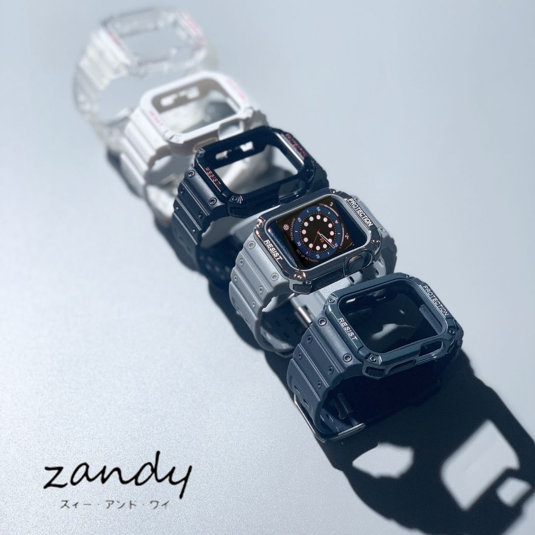 zandy（ズィーアンドワイ）スポーツ一体型バンド【宅配便対象】腕時計 おしゃれ メンズ レディース ウォッチ ファッション スマートウォッチ 一体式ベルト Apple Watch series8 7 6 5 SE アップルウォッチ 38 40 41 42 44 45 Gショック風