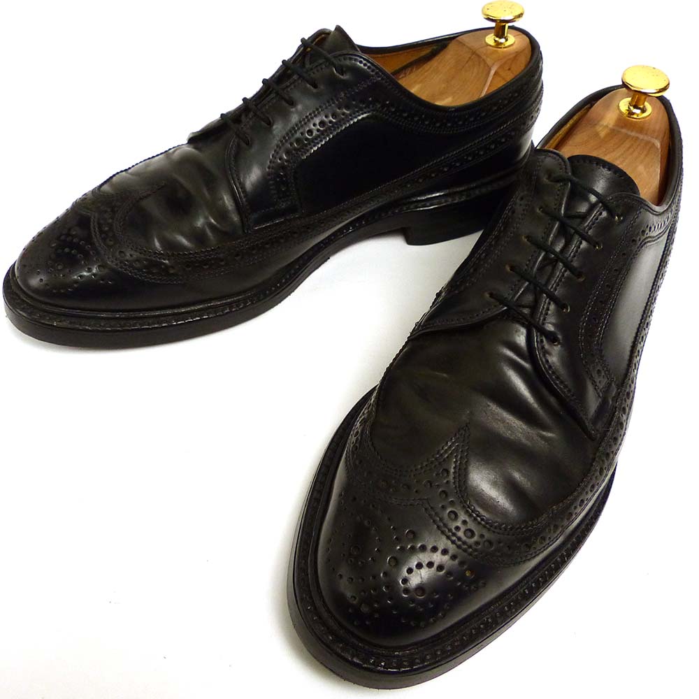 【希少】USA製 AllenEdmonds / アレンエドモンズ MACNEIL / マクニール ロングウイングチップシューズ 9 1/2D(27.5cm相当)(コードバン)【中古】【送料無料】