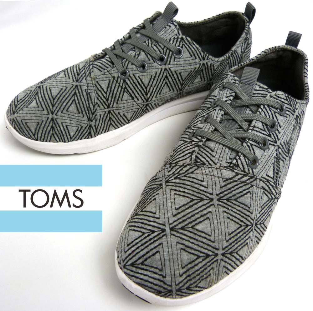 Toms /トムズ 幾何学柄 刺繍入りスニーカー US8(26cm相当)(メンズ)【中古】