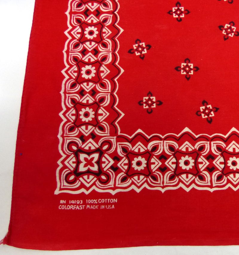 COLOR FAST 総柄 バンダナ(赤 / レッド)【中古】