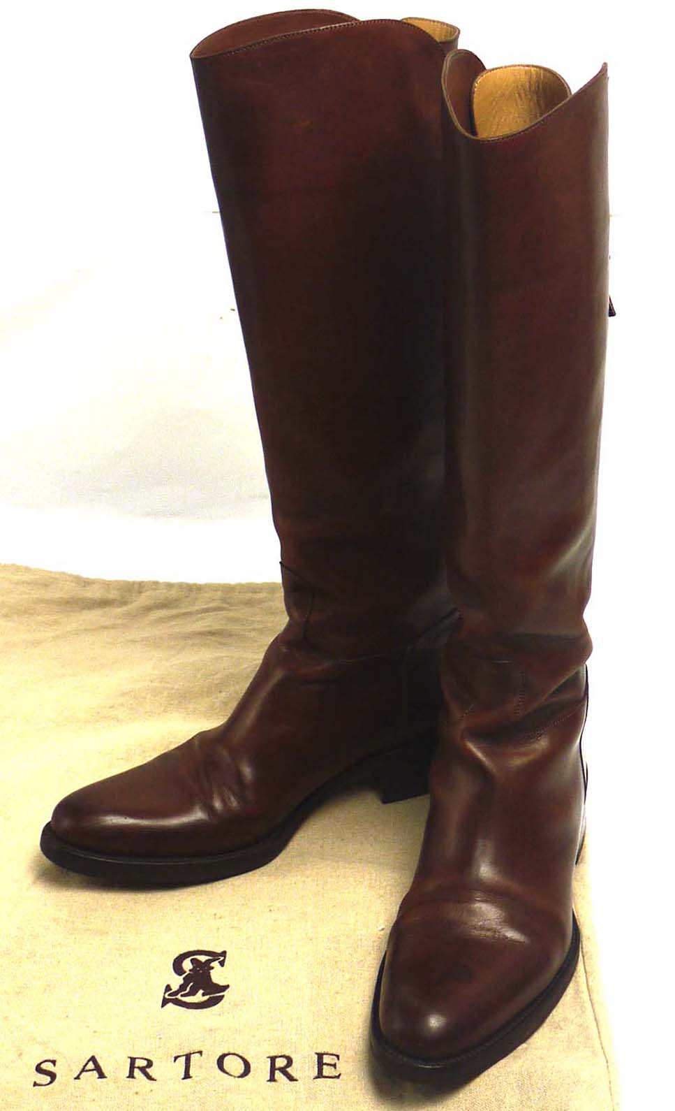 イタリア製 SARTORE / サルトル バックベルト ジョッキーブーツ 36(23cm相当)(レディース・袋付き)【中古】