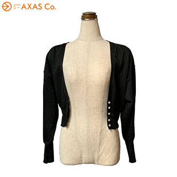 【plokh】kaene(カエン) 800080 ラメニットカーディガン Col.#3 black Size.F