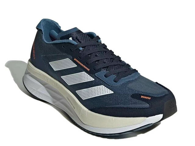 【アウトレット】 adidas(アディダス) ADIZERO BOSTON 11M GX6653 Col.ワンダースティール/フットウェアホワイト/ソーラーオレンジ青系/ブルー系/blue系