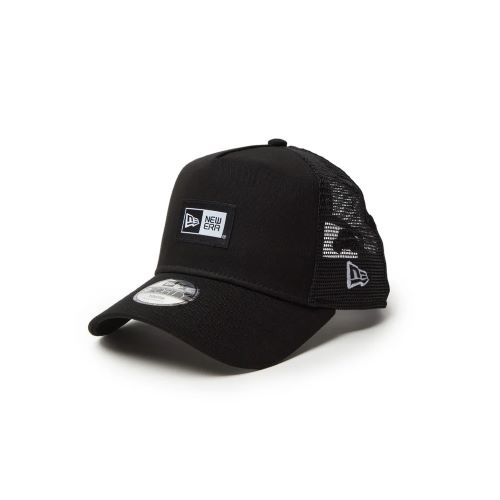 NEWERA(ニューエラ) Youth 9FORTY A-Frame トラッカー Mesh Embroidery ボックスロゴ ウーブンパッチ 14325181 Col.ブラック サイズ 52 - 55.8cm