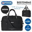 OUTDOOR ポリトラベルボストン アウトドア 旅行 1泊2日 ななめ掛け 旅行 28L 軽量 シンプル バッグ 通勤 通学 レジャー 収納力抜群 おしゃれデザイン 多機能 使いやすい プレゼントにも最適 男女兼用 ブラック 黒 【トラベルB】(4)