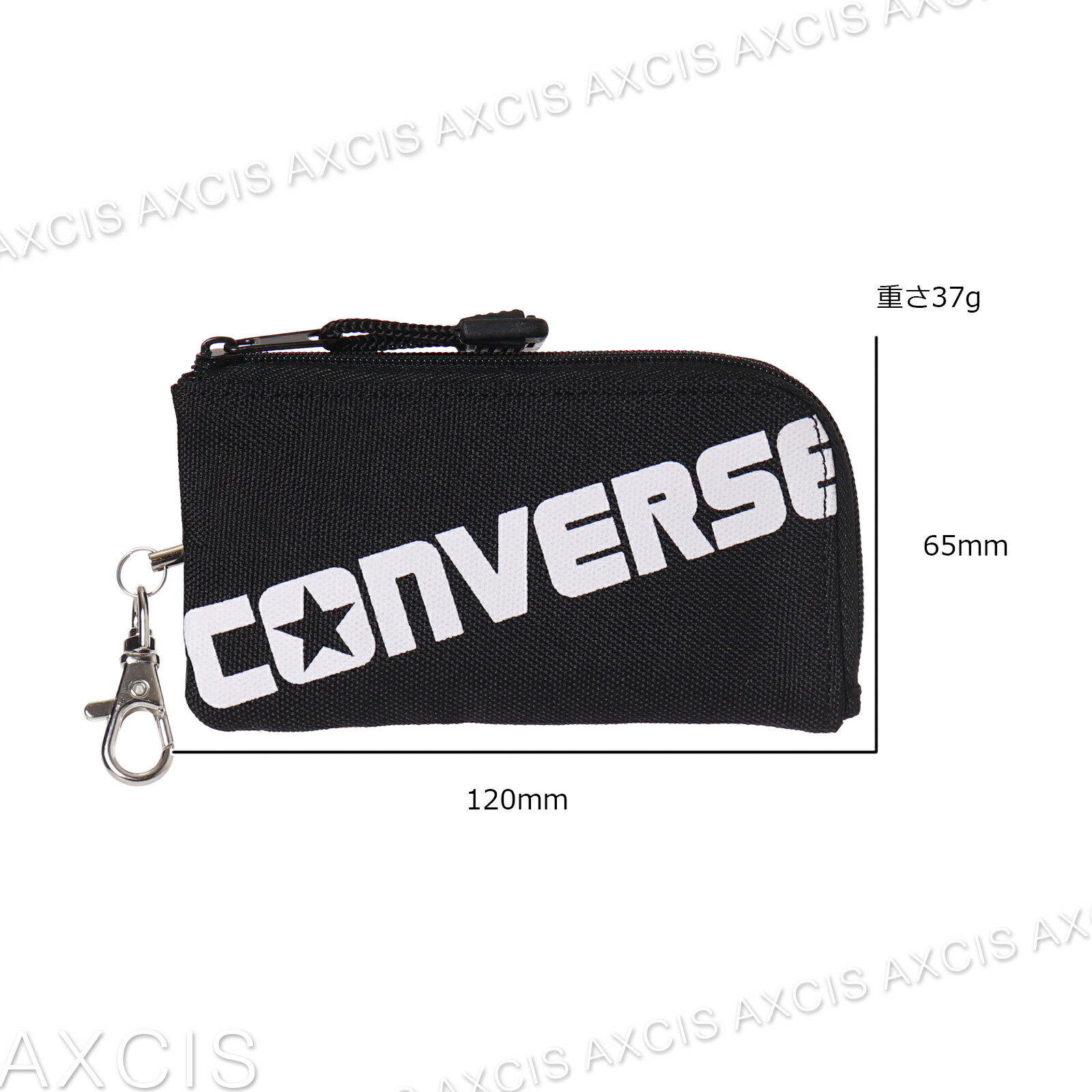CONVERSE リール付キー パスケース ポリ ロゴ ラバープレート