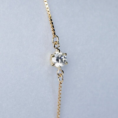 PETIT AXEE プチ・アクシーK18 ゴールドダイヤモンドワンポイントブレスレット0.10ct【05P12Oct14】】