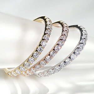K18WG/YG/PG ダイヤモンド エタニティリング【 0.3ct】ファッション ジュエリー アクセサリー レディース 指輪 リング ピンクゴールド イエロー...
