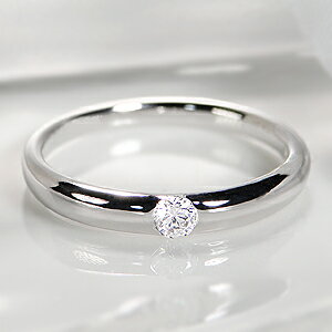Pt900一粒 ダイヤモンド リング【甲丸タイプ】ファッション ジュエリー ピンキー レディース 一粒 指輪 ダイア プラチナ PT 0.1カラット 0.1 0...