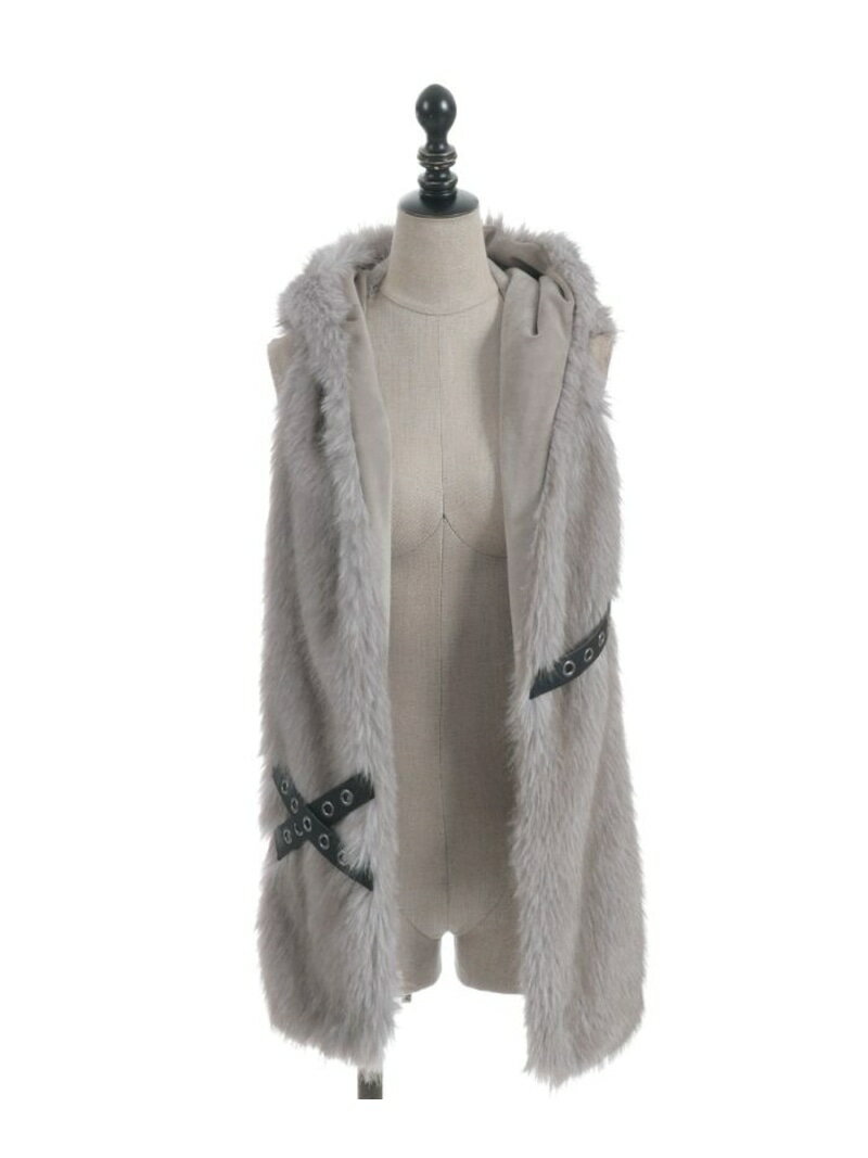 ネコミミファーフードマフラー axes femme POETIQUE アクシーズファム ファッション雑貨 マフラー・ストール・ネックウォーマー グレー ベージュ【送料無料】[Rakuten Fashion]