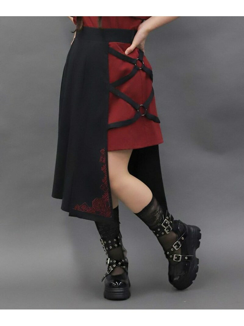 クロスベルト麻雀牌刺繍スカート axes femme POETIQUE アクシーズファム スカート その他のスカート ワ..