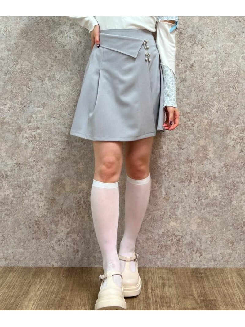 【SALE／50%OFF】ラップ風インパン付きスカート axes femme POETIQUE アクシーズファム スカート その他のスカート グレー ブラック グリーン【RBA_E】[Rakuten Fashion]のサムネイル