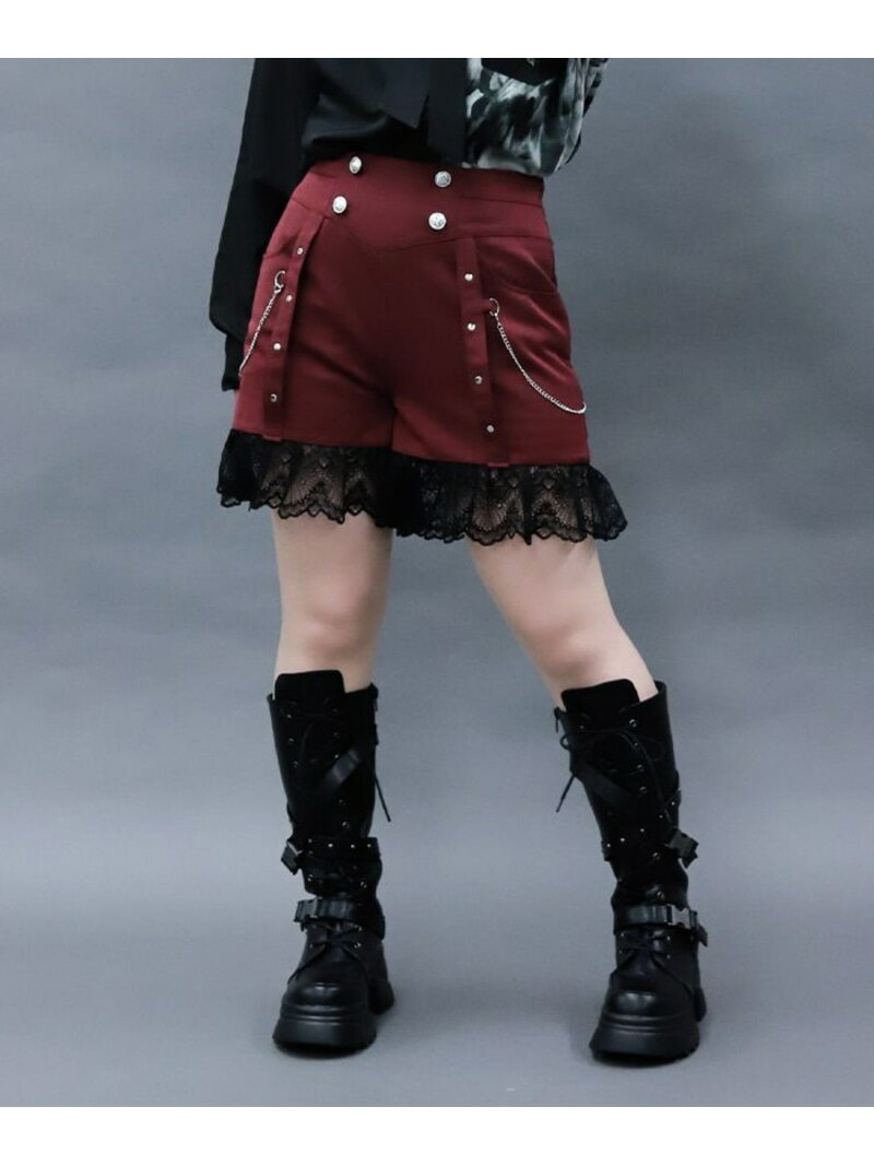 【SALE／30%OFF】レースフリルショートパンツ axes femme POETIQUE アクシーズファム パンツ その他のパンツ ワインレッド【RBA_E】【送料無料】[Rakuten Fashion]