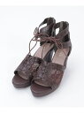 【SALE/21%OFF】カットワークレースサンダル axes femme アクシーズファム シューズ・靴 サンダル ベージュ ブラウン【RBA_E】【送料無料...