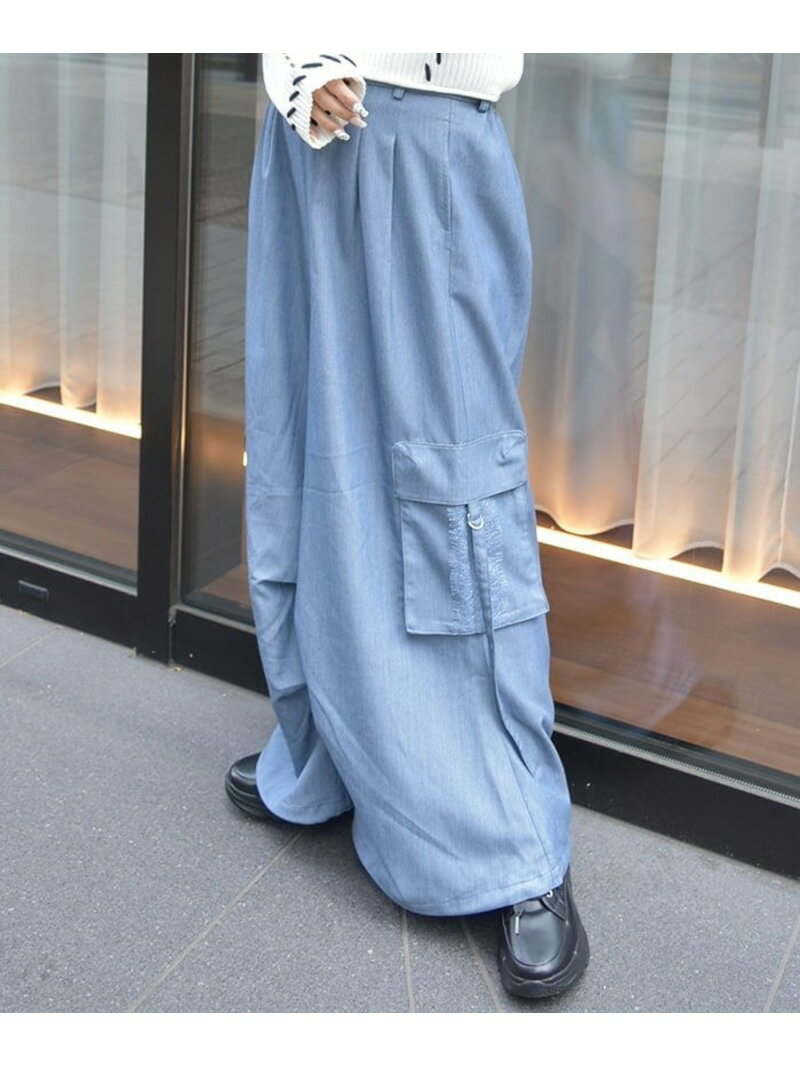 ボリュームカーゴパンツ axes femme アクシーズファム パンツ その他のパンツ グレー ブルー【送料無料】[Rakuten Fashion](4)