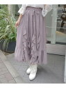 シフォン*ラッフルフリルスカート axes femme アクシーズファム スカート その他のスカート ブラウン ベージュ【送料無料】[Rakuten Fashi...