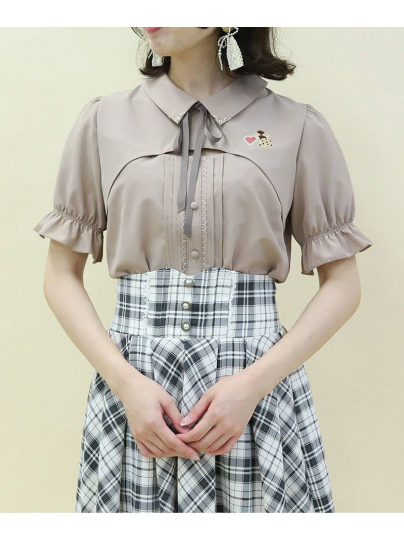 ビスケット刺繍レイヤードブラウス axes femme POETIQUE アクシーズファム トップス シャツ・ブラウス ..