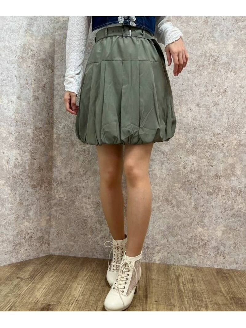 【SALE／55%OFF】ベルト付バルーンミニスカート axes femme アクシーズファム スカ