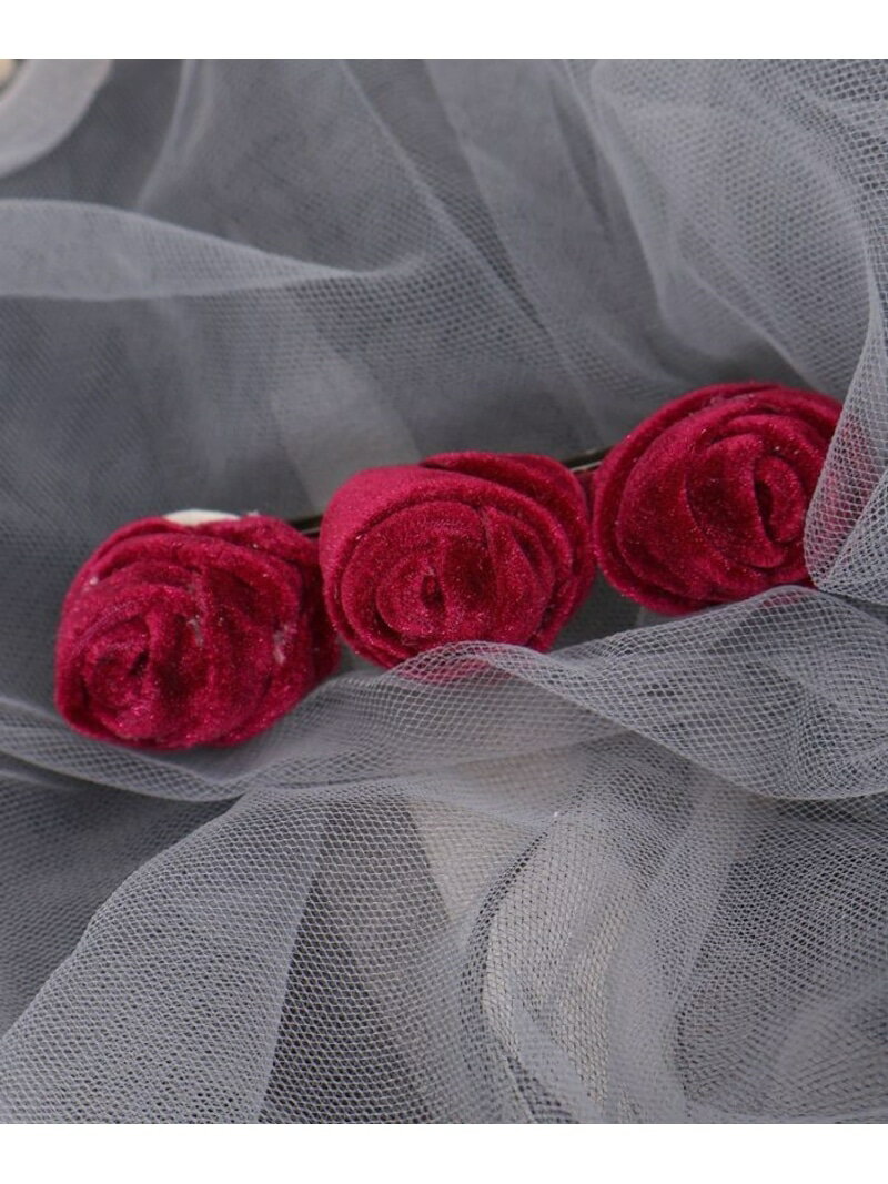 【SALE/40%OFF】ベロアローズクリップ axes femme アクシーズファム ファッション雑貨 チャーム・キーチェーン ベージュ レッド ブラック【R...