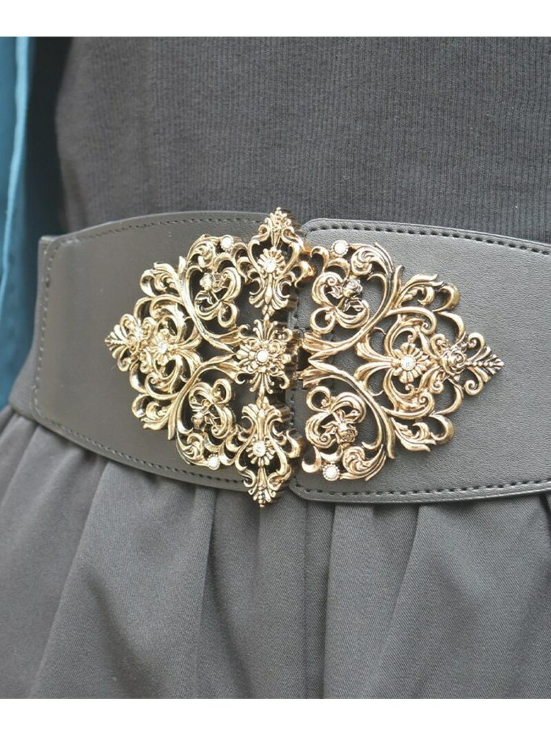 クラシカル装飾太幅ベルト axes femme アクシーズファム ファッション雑貨 ベルト シルバー ゴールド【..