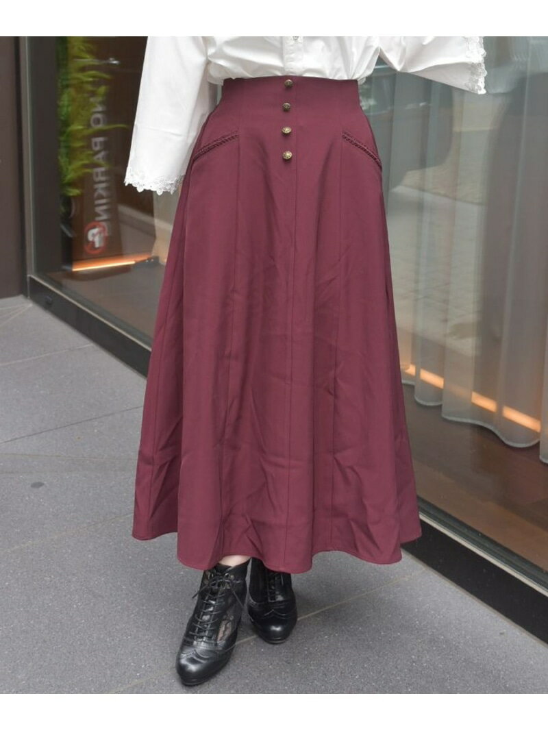 連ボタンフレアスカート axes femme アクシーズファム スカート その他のスカート ブラウン ワインレッド【送料無料】[Rakuten Fashion]