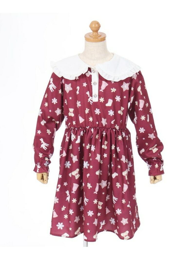 【SALE/50%OFF】アイシングクッキー柄ワンピ axes femme kids アクシーズファム ワンピース・ドレス ワンピース ネイビー レッド【RBA...