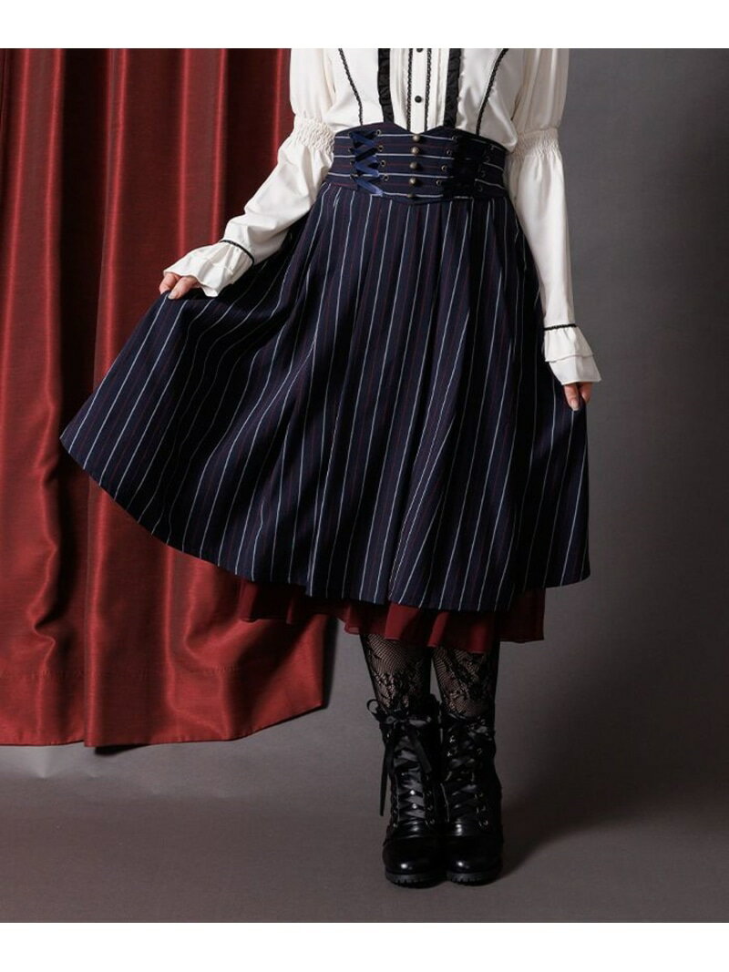 レースアップハイウエストスカート axes femme アクシーズファム スカート その他のスカート パープル..